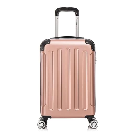 Boleedy Valise Cabine 20″ (55 cm) Rigide ABS Léger et Durable, Bagage de Voyage Trolley 4 roulettes 360°, Suitcase Pas Cher, Soute Avion 20kg