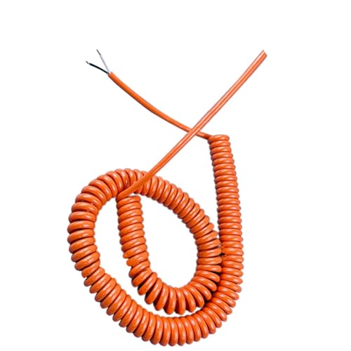 Cable espiral telescópico con resorte, 2 Cores 20AWG 0.5mm2 Spiral Cable Spring Shrinkable Cable Telescopic Wire(Stretch 3 Meters)