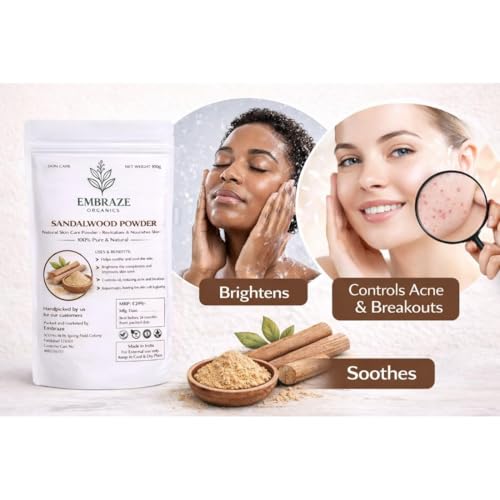 Image of Sandalwood Powder for Face Pack | Natural Chandan Powder for Cooling Skin, Acne Control & Skin Brightening (100g)