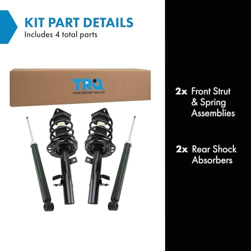 Image of TRQ Front and Rear Complete Strut Assembly & Shock Absorber Kit Complete Strut & Coil Spring Assembly Compatible with 2015-2019 Lincoln MKC