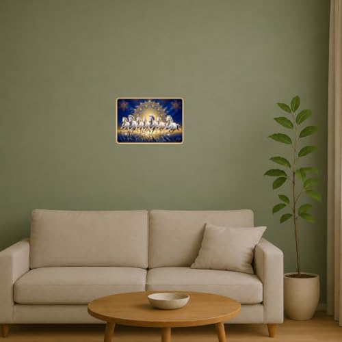 Image of 7 Running Horses Vastu Photo Frame, 8x12 Inch