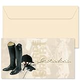 GESCHENKGUTSCHEINcom - 25 Blanko Geschenkgutscheine mit Kuvert - Formulare mit Vordruck für Reitsportgeschäft Reiten Pferde SP12111-25-V1