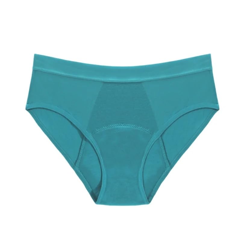 Bragas menstruales de 4 capas, ropa interior sexy for mujer, de fibra de bambú, selladas, de gran absorción, de algodón fisiológico, tallas grandes for mujer(verde,3pc,S)