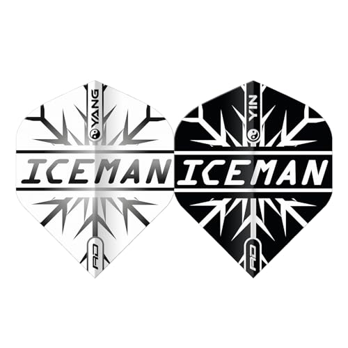 RED DRAGON Yin Yang Double Sided Gerwyn Price Iceman Black & White Standard Dart Flights 3 Sets Per Pack (9 Dart Flights in total) - Image 2