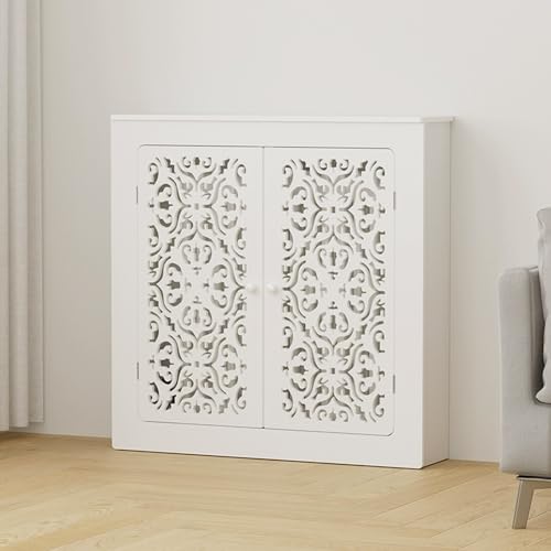 DSEWTEZXI Moderno MDF ventilación Cubre radiador, Respirable Cubre radiadores con 2 Puertas, Balda cubreradiadores Modernos, Cubre Mueble radiador con Plataforma de Almacenamiento.