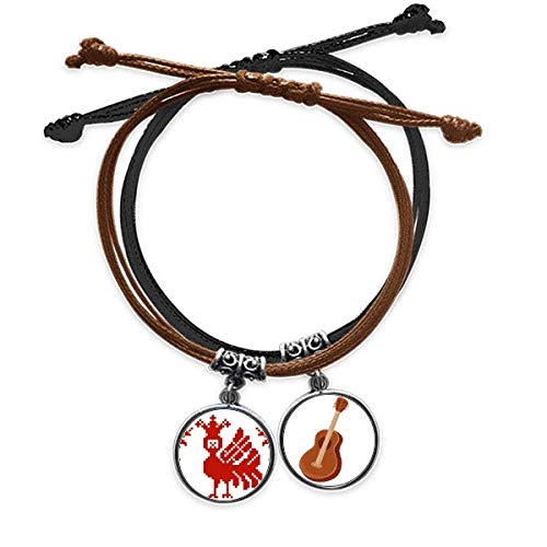 Pulsera de cuero mosaico rojo animal el regalo ideal para músicos