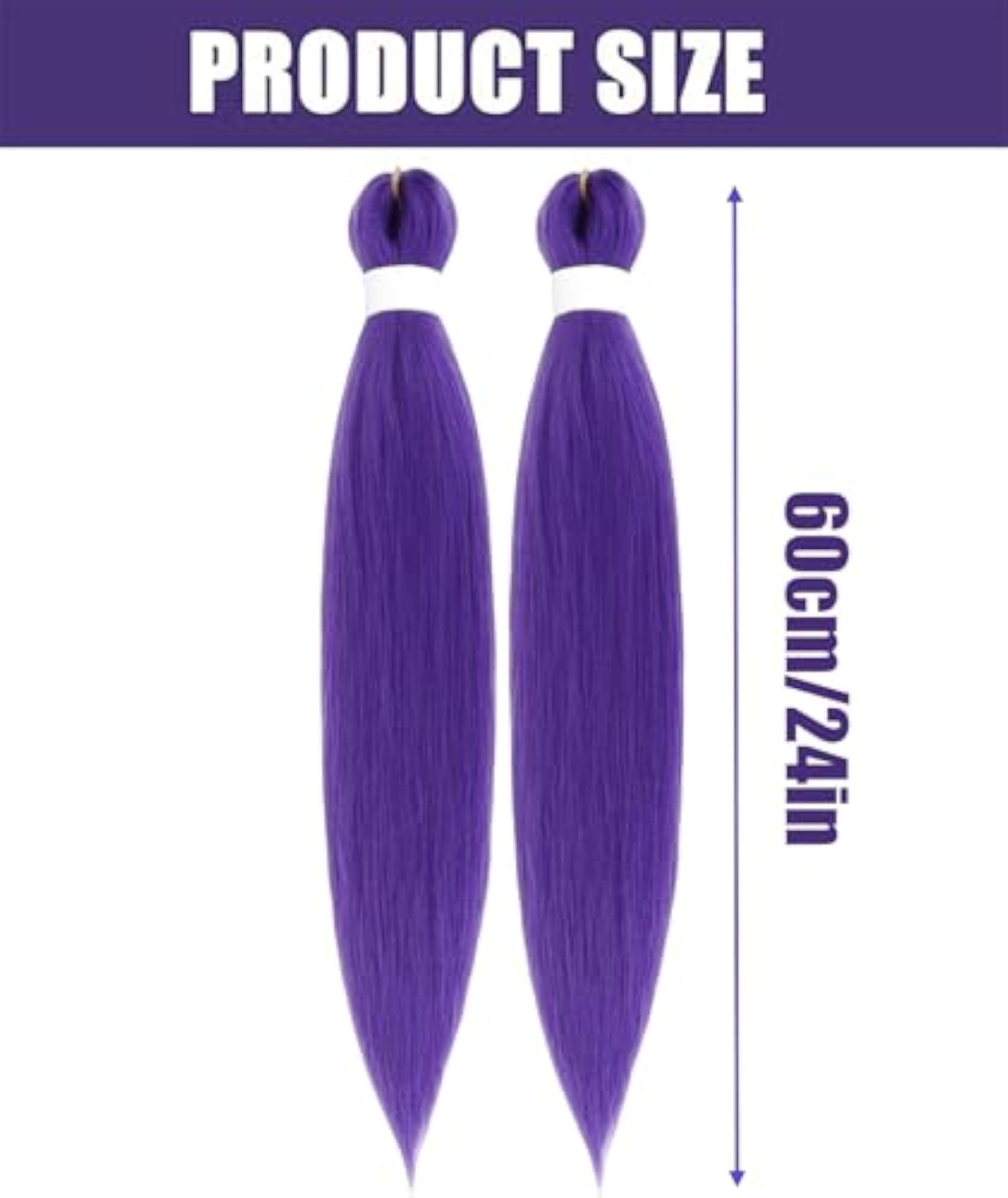 2PCS Purple Hair Extensions for Braids