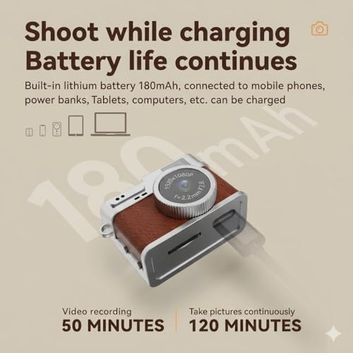 Image of Cason 720P Mini Keychain Camera, Portable Pocket Digital Camera with Retro Filters & Screen, Tiny HD Video Recorder for Phone Transfer, Travel, Kids and Gifts