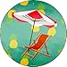 Chair and Umbrella Novelty Metal Circular Sign C-976
