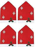 Santa Hat Christmas Chair Covers (Set of 4, Red)