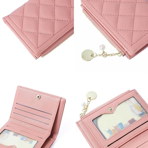 1pc Women's Wallet Short Minimalist Card Bag Summer Pink Zipper Coin Purse4