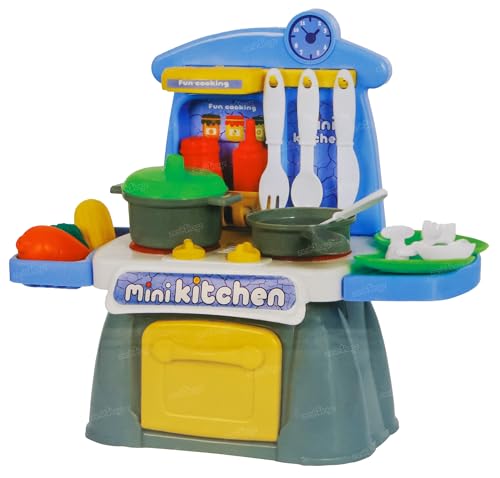 Image of Zest 4 Toyz Kitchen Set for Kids Girls Cooking Set Light and Sound Pretend Play Toys Battery Operated with Cooking Appliances 26 PCS Plastic Multicolor