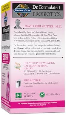 Garden of Life - Dr. Formulated Probiotics Once Daily Women's | Supports Women's Gut Health & Digestion | Eases Gas & Bloating | 50 Billion CFU + 16 Probiotic Strains | Gluten Free, Dairy Free, Soy, white, 30 Count (Pack of 1)