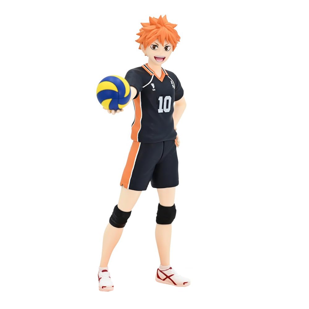 Jiumaocleu Haikyuu Hinata Shoyo Figure Statue, 17cm Japanese Volleyball Anime Action Figure Sculpture Model Desktop Figure Decoration Handmade Collectible