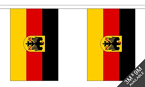 Flagtex Germany (Crest) Fabric Bunting – 9m with 30 Flags – Indoor & Outdoor Decoration – String Flags Banners German Central Europe Eagle Coat of Arms — image 1