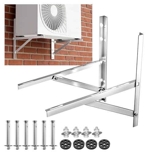 WISSCOOL Mini Split Wall Mounting Bracket 304 Stainless Steel for 9000-24000 BTU Air Conditioner, Heavy Duty AC Support Bracket for Wall Mount Condenser AC Heat Pump Systems, Max 500 Lb