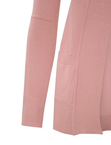 Image of Cielo Women's Solid Basic Open Front Pockets Knit Sweater Cardigan