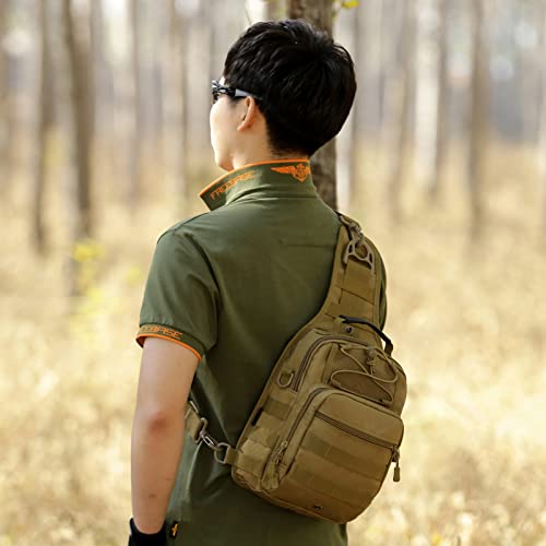 Zhierna Tactical Sling Backpack, Military Shoulder Cross Body Sling Bags Pack, Molle Edc One Strap Chest Bag For Outdoor Camping Hiking Biking (Coyote) #TOP1