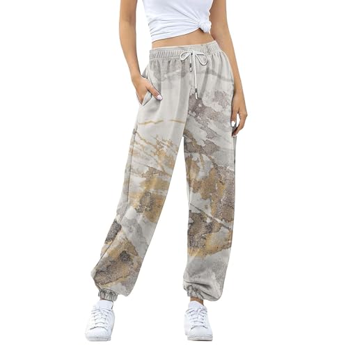 Camo Sweatpants Women Baggy Sweatpant Cargo Drawstring Jeans for Women Casual Elastic Waist Wide Leg Pants with Pocket2