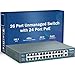 Produktbild YuanLey 26 Port PoE Switch, 24 PoE+ Port 100Mbps, 2 Uplink Gigabit, 802.3af/at 400W, Nicht verwaltetes Plug-and-Play für die Rackmontage