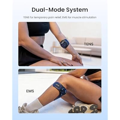RENPHO Wireless TENS Unit Muscle Stimulator, Fathers Day Gifts Portable EMS Muscle Stimulator Machine, Rechargeable TENS Machine Muscle Relaxer for Back Waist Shoulders Legs, 4 Gel Electrode Pads