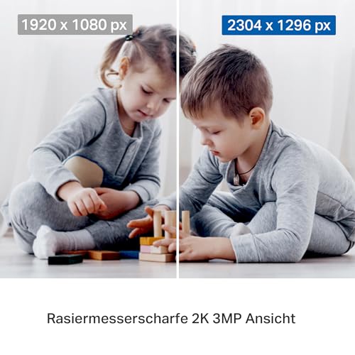 Tapo TP-Link C211 WLAN IP Kamera Überwachungskamera (Linsenschwenkung und Neigung, 3MP-Auflösung, 2-Wege-Audio, Nachtsicht zu 9m, bis zu 512 GB lokaler Speicher)