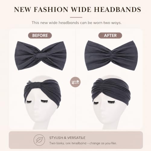 Image of Kachanaa 6 Packs New Wide Headbands for Women,Non-Slip Thick Soft Elastic Bandeau Hair Bands Yoga Workout Running Sweat Makeup Hair Wraps Hair Accessories