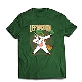 lepni.me T-Shirt pour Hommes Dabbing Leprechaun, Licorne Irlandaise, Design de la St Patrick (L Bouteille Vert Multicolore)