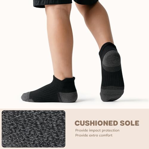 DORAJIN Boys Socks With Cushioned Sole Boys Ankle Socks for 4-6 6-8 8-10 Years Old Kids Athletic Socks 6 Pairs — view 3