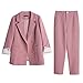 Produktbild SCHUANG Damen 2er 3/4 Ärmel Blazer Mit Hosenanzug Set Open Front Leichte Arbeit Büro Business Meeting Party Kleidung Pink M-4XL,Pink-XXXXL