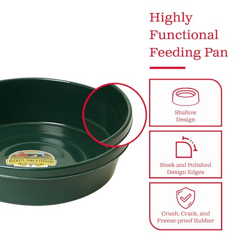 Little Giant 3 Gallon Durable and Versatile Plastic Flat Farm Livestock and Pet Ranch Home Feed and