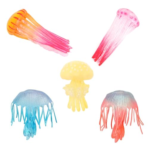 titihuirie 5 Pcs Mini Jellyfish Figurines - Realistic Animal Figures