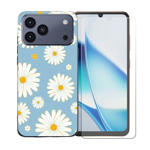 LCEHTOGYE �K�p Hotwav A17 Pro Max +�����K���X�X�N���[���v���e�N�^�[�p�P�[�X�A�K�p Hotwav A17 Pro Max (6,75")�ƌ݊����̂���u���b�N�\�t�gTPU�V���R���Q���P�[�X�ی�J�o�[ BST20