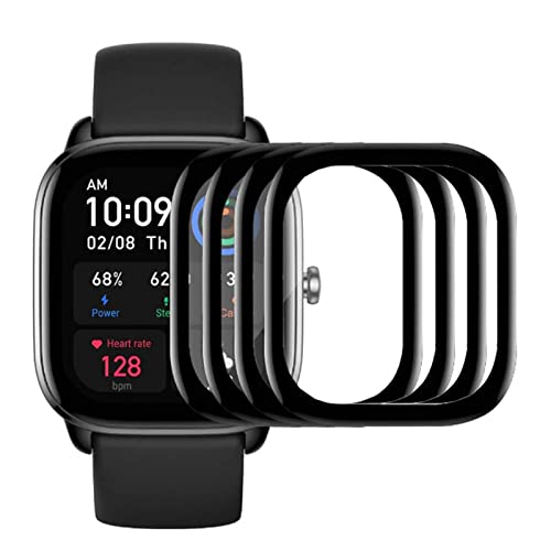 Xingmaly 4-Pack Screen Protector For Amazfit Gts 4 Mini Smartwatch Bands, Full Screen Coverage Bubble Free Anti-Scratch Waterproof Ultra Hd Film For Amazfit Gts 4 Mini Watch #TOP26