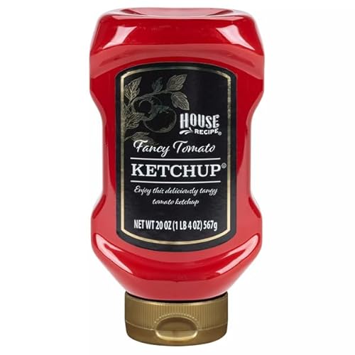 House Recipe Tomato Ketchup – 16 Pack, 20 oz Squeeze Bottles (Upside Down) – Thick, Tangy, Premium-Quality Ketchup for Food Service, Restaurants, and Bulk Use