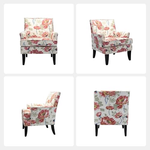 HULALA-HOME-Akorda-French-Country-Arm-Chair-with-Nailhead-Trim-and-Wood-Legs-by-Accent-Chairs-RED-and-Yellow-Floral-French-Country-Shabby-Chic HULALA HOME Akorda French Country Arm Chair with Nailhead Trim and Wood Legs by Accent Chairs RED and Yellow Floral French Country Shabby Chic