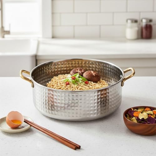 Marmite à ramen coréenne sans couvercle pour cuisson rapide inox