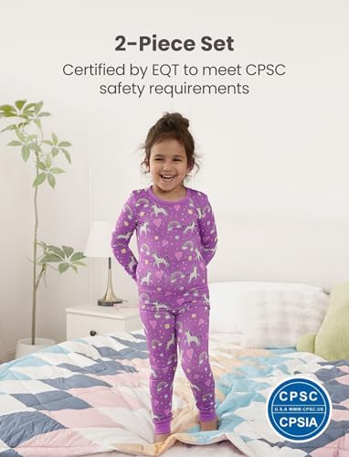 Image of PATPAT Bamboo Viscose Pajama Sets for Toddler Boys & Girls Baby Kids, Ultra-soft Snug fit Pjs Sleepers for Birthday Holiday