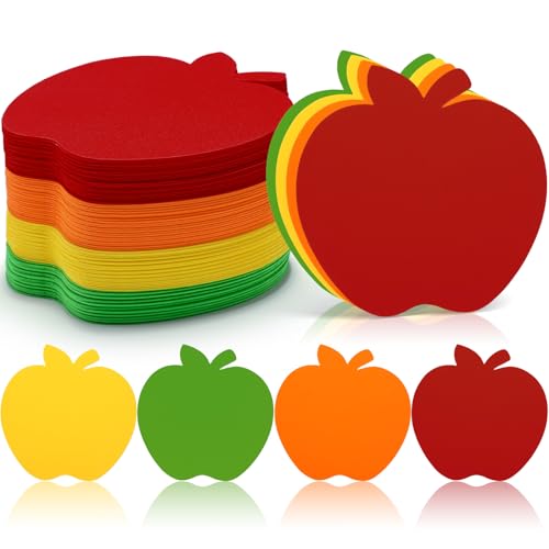 Image of Ireer 48 Pcs Large Foam Apple Cutouts 6 Inch Colorful Apple Shapes Bulletin Board Decoration Back to School Cutouts for Teacher DIY Craft Projects School Classroom Wall Decor