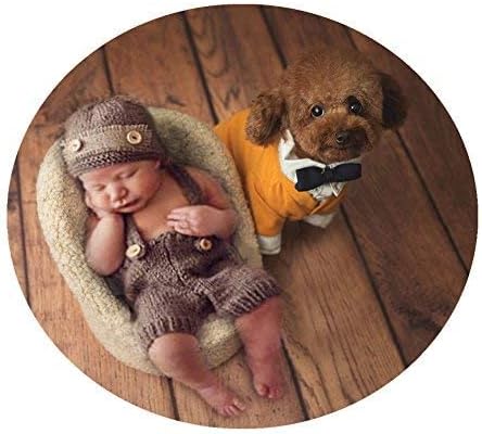 Vemonllas Newborn Photography Props Outfit Girl Boy Baby Photo Props Handmade Knit Hat Bonnet & Suspender Pants Costumes - Image 3