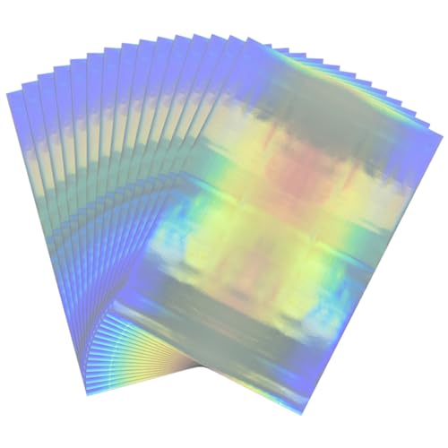 Briartw 100 hojas de papel de aluminio holográfico plateado láser, 20 x 29 cm, papel de aluminio reactivo para estampado en caliente, impresora láser y laminadora para álbumes de recortes,