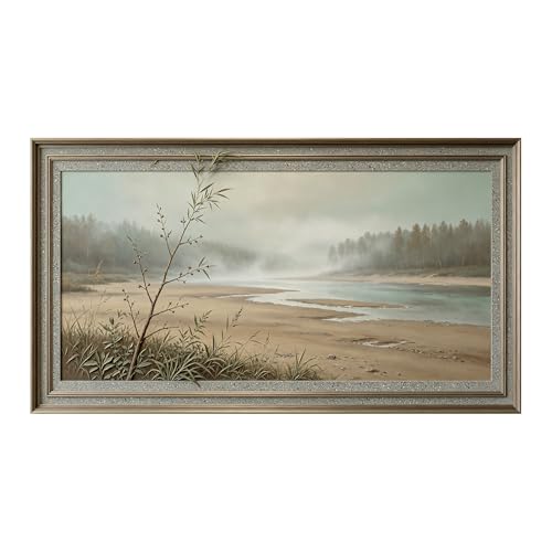 Tableau paysage brumeux adhésif pour décorer un mur sans percer