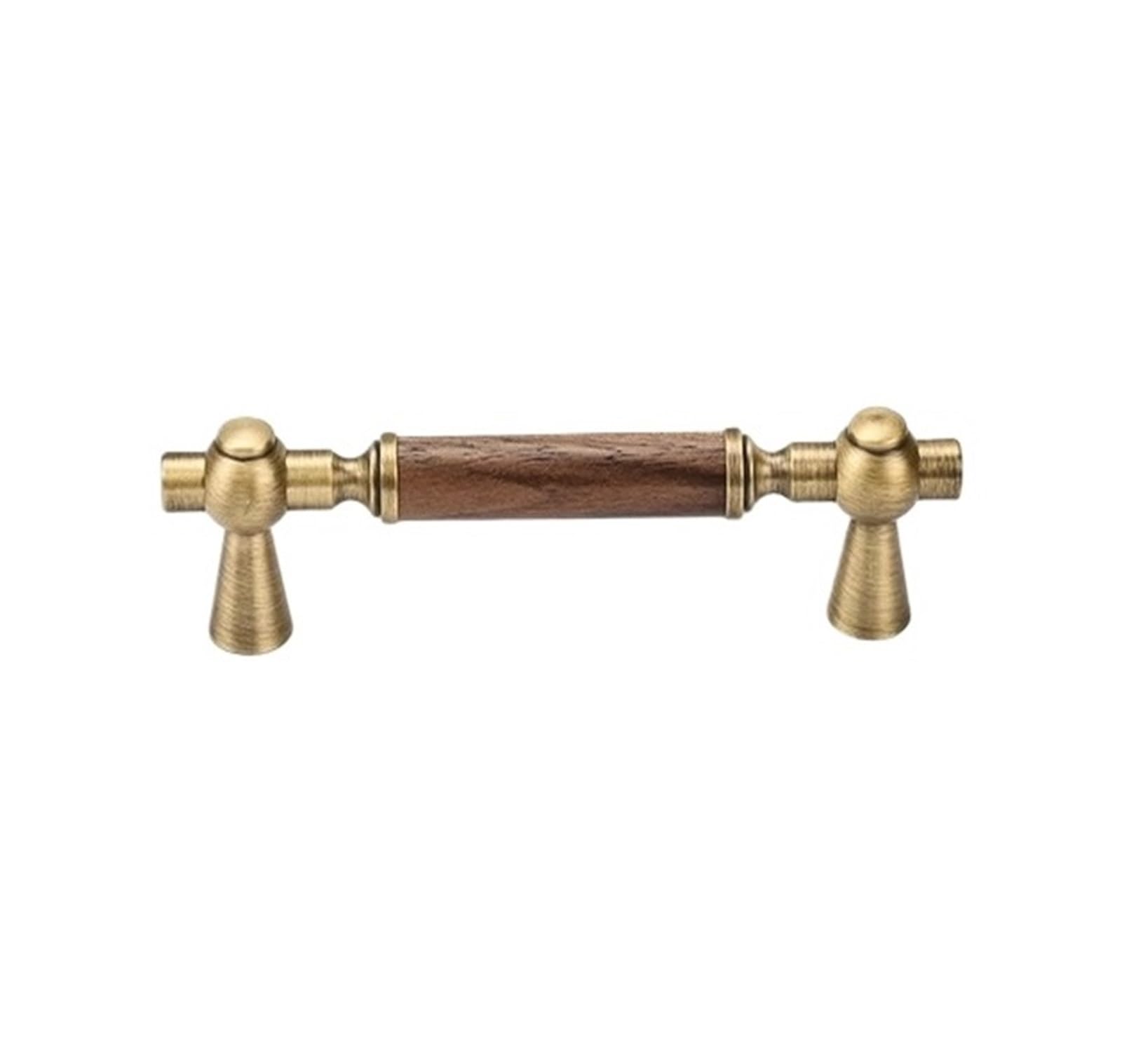 Round Cabinet Knob, For Drawer Furniture, Walnut Brass Single Hole Gold