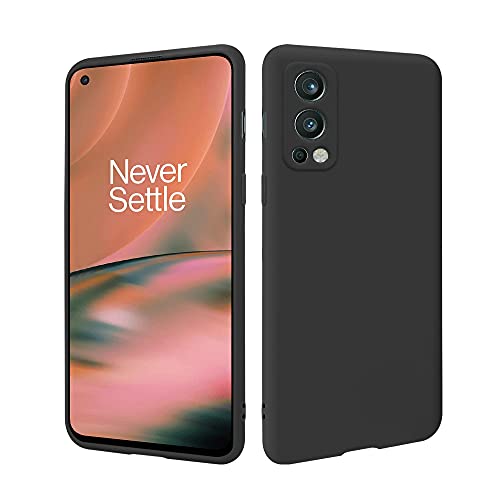 HSP Hülle für OnePlus Nord 2 5G [Staubabweisend] Handyhülle | Premium TPU Silikon Hülle Schutzhülle | Kratzfest Stoßfest Fallschutz | Kameraschutz Bildschirmschutz | Passexakt Dünn Matt | Schwarz