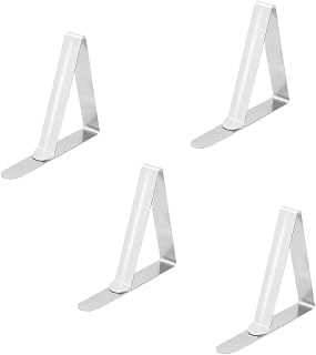Tablecloth Clips, 4Pcs Stainless Steel Tablecloth Clips, Table Cloth Clips, Adjustable Table Cloth Holders Clips, for Indoor & Outdoor, Picnics, Parties, Weddings, Kitchen