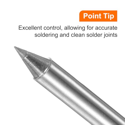 Image of HARFINGTON Soldering Iron Tips T12-B 0.4mm Diameter Fine Point Nickel-Plated Fast Heat up Solder Replacement Tip for Fine welding, Electrical Solder Station, Silver Tone