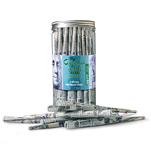 Cheemar 102 Pack Pre Rolling Cone Papers,Unique Design Dollar Pre Rolled Cones With Filter Tip 110Mm King Size Cigarette Rolling Papers #TOP1