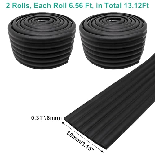 Image of 6.56ft x 2 Rolls Corner Protector Baby, Self Adhesive Baby Proofing Corner Guards Widen Edge Protector, Desk Edge Cushion, Furniture Table Covers Safety Bumper (Black)
