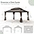 Domi 10' x 12' Hardtop Gazebo Permanent Metal Gazebo with Galvanized Steel Double Roof, Curtains and Netting for Party, Wedding, Outdoor Dining, Patio, Backyard, Brown