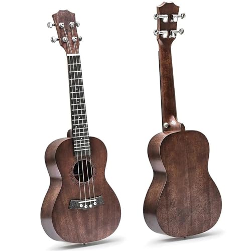 ウクレレソリッドトップマホガニーとウクレレアクセサリーとギグバッグストラップナイロン弦電気チューナーピック ウクレレ 初心者(23)